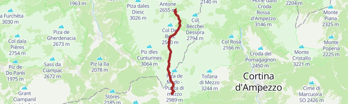 Route map: Alta Via no.1 - Stage 3